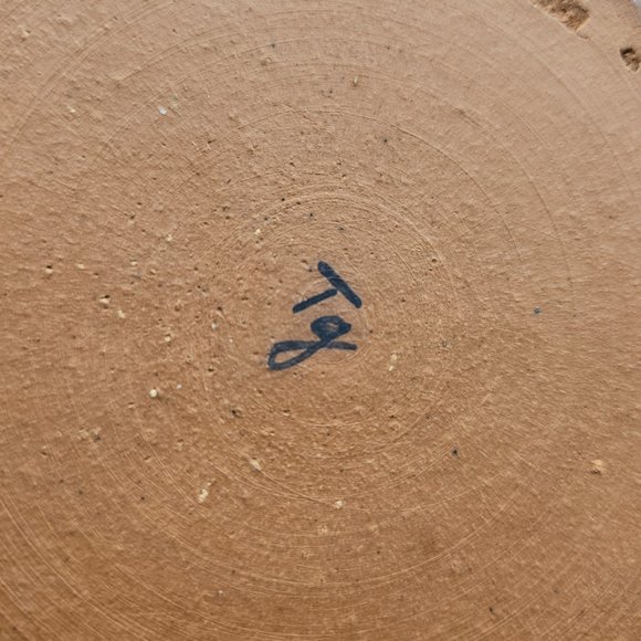 Vintage TG Handmade Brown Green Glaze Leaf 16oz Stoneware Pottery Mug - Picture 6 of 10